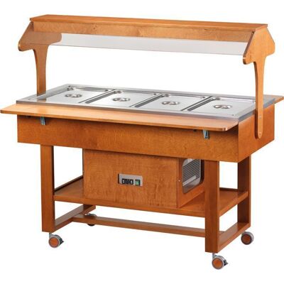 Forcar Carrello Refrigerato con Luce al Neon 4 x GN 1/1 Noce Forcar Carrello Refrigerato con Luce al Neon 4 x GN 1/1 Noce