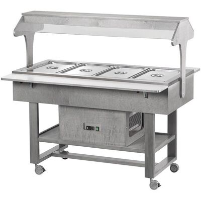 Forcar Carrello Refrigerato con Luce al Neon 4 x GN 1/1 Grigio Cenere Forcar Carrello Refrigerato con Luce al Neon 4 x GN 1/1 Grigio Cenere