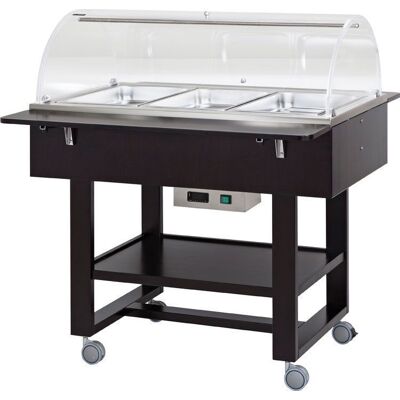 Forcar Carrello Termico a Bagnomaria con Cupola 3 x GN 1/1 Nero Forcar Carrello Termico a Bagnomaria con Cupola 3 x GN 1/1 Nero