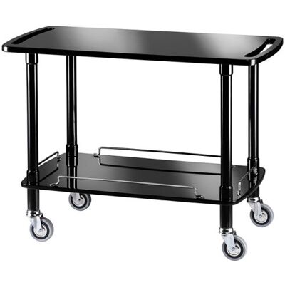 Forcar Carrello di Servizio in Legno 2 Piani 110 x 55 cm Laccato Nero Forcar Carrello di Servizio in Legno 2 Piani 110 x 55 cm Laccato Nero