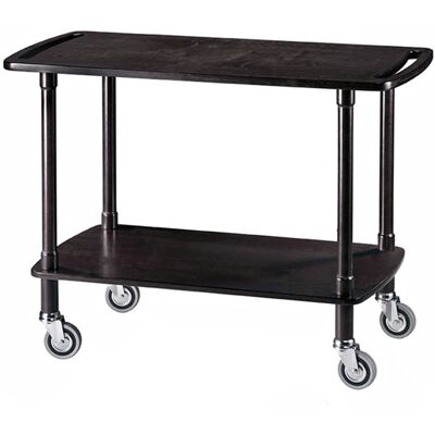 Forcar Carrello di Servizio in Legno 2 Piani 110 x 40 cm Nero Forcar Carrello di Servizio in Legno 2 Piani 110 x 40 cm Nero