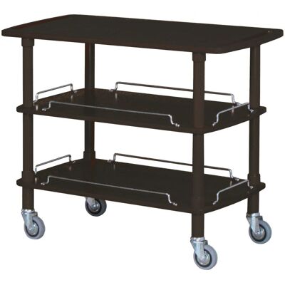 Forcar Carrello di Servizio in Legno 3 Piani 110 x 55 cm Nero Forcar Carrello di Servizio in Legno 3 Piani 110 x 55 cm Nero