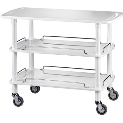 Forcar Carrello di Servizio in Legno 3 Piani 110 x 55 cm Laccato Bianco Forcar Carrello di Servizio in Legno 3 Piani 110 x 55 cm Laccato Bianco