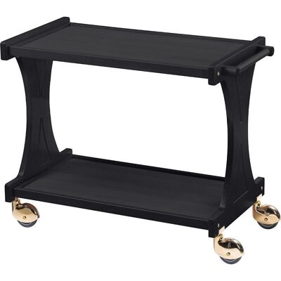 Forcar Carrello di Servizio in Legno 2 Piani 86 x 55 cm Nero Forcar Carrello di Servizio in Legno 2 Piani 86 x 55 cm Nero