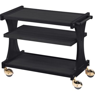 Forcar Carrello di Servizio in Legno 3 Piani 86 x 55 cm Nero Forcar Carrello di Servizio in Legno 3 Piani 86 x 55 cm Nero