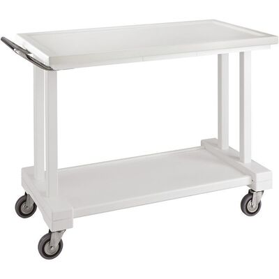 Forcar Carrello di Servizio in Legno 2 Piani 115 x 55 cm Laccato Bianco Forcar Carrello di Servizio in Legno 2 Piani 115 x 55 cm Laccato Bianco