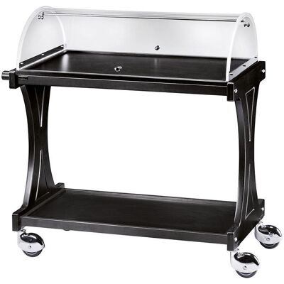 Forcar Carrello di Servizio in Legno con Cupola 2 Piani 86 x 55 cm Nero Forcar Carrello di Servizio in Legno con Cupola 2 Piani 86 x 55 cm Nero