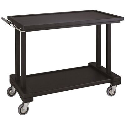 Forcar Carrello di Servizio in Legno 2 Piani 115 x 55 cm Nero Forcar Carrello di Servizio in Legno 2 Piani 115 x 55 cm Nero