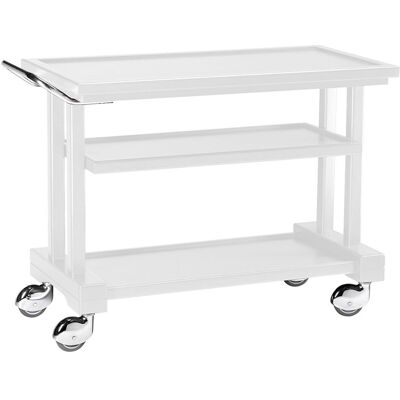 Forcar Carrello di Servizio in Legno 3 Piani 115 x 55 cm Laccato Bianco Forcar Carrello di Servizio in Legno 3 Piani 115 x 55 cm Laccato Bianco