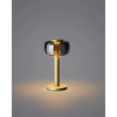 ELLE Decoration Lampada da Tavolo Ricaricabile LED, Oro Opaco, Trasparente Odeon ELLE Decoration Lampada da Tavolo Ricaricabile LED, Oro Opaco, Trasparente Odeon