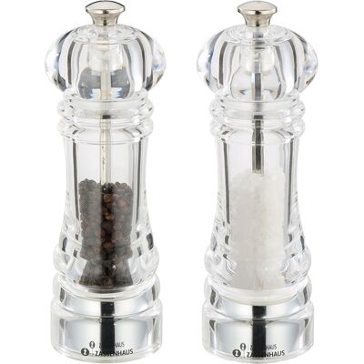 Zassenhaus Set macina pepe e sale Acrilico 18 cm Berlino Zassenhaus Set macina pepe e sale Acrilico 18 cm Berlino