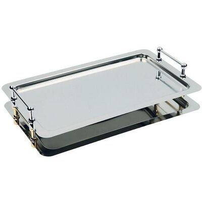 Vassoio buffet in acciaio inox GN 1/1 - Impilabile, con manici Vassoio buffet in acciaio inox GN 1/1 - Impilabile, con manici