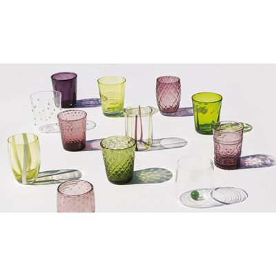 Zafferano Tumbler 6 pezzi Melting Pot Verde e Ametista Zafferano Tumbler 6 pezzi Melting Pot Verde e Ametista