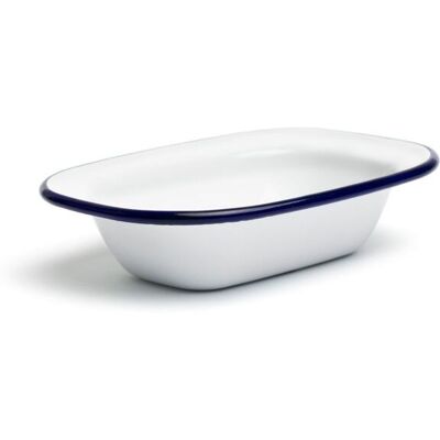 Comas Ciotola Rettangolare Ferro Smaltato 16 cm Bianco Azzurro Comas Ciotola Rettangolare Ferro Smaltato 16 cm Bianco Azzurro