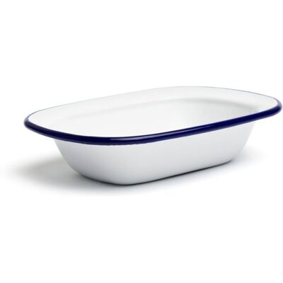 Comas Ciotola Rettangolare Ferro Smaltato 18 cm Bianco Azzurro Comas Ciotola Rettangolare Ferro Smaltato 18 cm Bianco Azzurro