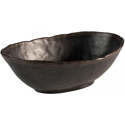 Piatto in melamina Marone di APS - Decorativo Rettangolare - Nero con Bordo Marrone Piatto in melamina Marone di APS - Decorativo Rettangolare - Nero con Bordo Marrone
