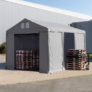 TOOLPORT 4x6m tenda capannone, altezza 3,0m porta a cerniera, PVC 850, grigio, senza statica - (79794) TOOLPORT 4x6m tenda capannone, altezza 3,0m porta a cerniera, PVC 850, grigio, senza statica - (79794)