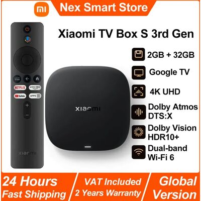 New TV Box S 3rd Gen, Smart TV Box Android Lettore multimediale 4K UHD, Dolby Vision HDR10+ Assistente Google Set-Top Box TV Google NEW-Xiaomi TV Box S (3rd Gen) - EU New TV Box S 3rd Gen, Smart TV Box Android Lettore multimediale 4K UHD, Dolby Vision HDR10+ Assistente Google Set-Top Box TV Google NEW-Xiaomi TV Box S (3rd Gen) - EU