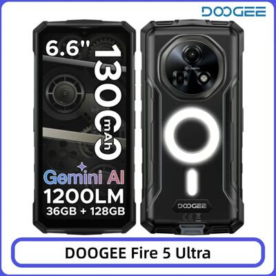 DOOGEE Fire 5 Ultra Telefono Robusto 36GB 128GB Batteria da 13000mAh Helio G81 Display HD+ da 6.6'' Fotocamera da 48MP NFC Doppia Luce da Campeggio Smartphone Android 16 6GB 128GB Silver DOOGEE Fire 5 Ultra Telefono Robusto 36GB 128GB Batteria da 13000mAh Helio G81 Display HD+ da 6.6'' Fotocamera da 48MP NFC Doppia Luce da Campeggio Smartphone Android 16 6GB 128GB Silver
