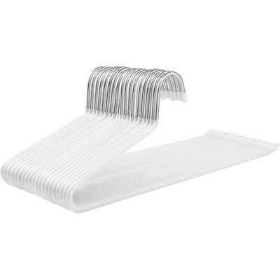 SONGMICS Confezione da 20 grucce per pantaloni, metallo cromato, antiscivolo, 38 x 13 cm, salvaspazio, bianco SONGMICS Confezione da 20 grucce per pantaloni, metallo cromato, antiscivolo, 38 x 13 cm, salvaspazio, bianco