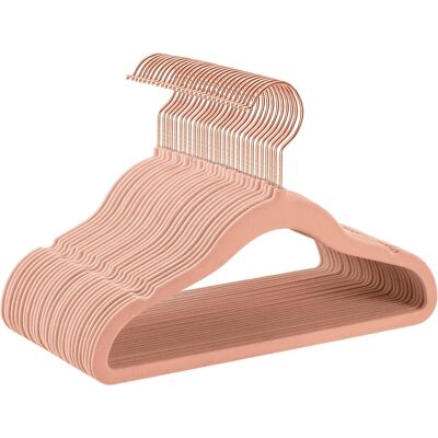 SONGMICS Set di 30 grucce per bambini con ganci rotanti a 360° ° , Colore oro rosa, grucce in velluto antiscivolo per armadio, camera da letto, rosa pastello Rosado SONGMICS Set di 30 grucce per bambini con ganci rotanti a 360° ° , Colore oro rosa, grucce in velluto antiscivolo per armadio, camera da letto, rosa pastello Rosado