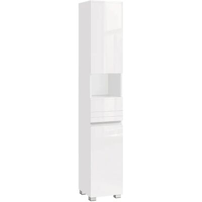 VASAGLE Mobile da Bagno, Armadio da Bagno, Mobiletto Portaoggetti per Bagno, con Cassetto, Ripiano, Scomparti, Ripiani Regolabili, 30 x 30 x 170 cm, Bianco/Grigio Mistico/Nero Inchiostro Grigio mistico VASAGLE Mobile da Bagno, Armadio da Bagno, Mobiletto Portaoggetti per Bagno, con Cassetto, Ripiano, Scomparti, Ripiani Regolabili, 30 x 30 x 170 cm, Bianco/Grigio Mistico/Nero Inchiostro Grigio mistico