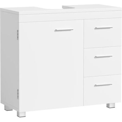 VASAGLE Mobile Bagno con Specchio, Armadio da Bagno, 3 Cassetti, 2 Scomparti dietro l'Anta, Adatto per Lavelli a Colonna, con Piedini, 30 x 70 x 64 cm, Bianco Cloud VASAGLE Mobile Bagno con Specchio, Armadio da Bagno, 3 Cassetti, 2 Scomparti dietro l'Anta, Adatto per Lavelli a Colonna, con Piedini, 30 x 70 x 64 cm, Bianco Cloud