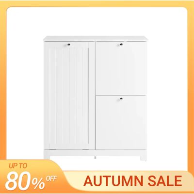 SoBuy BZR213-W mobile da bagno con 3 cestini per la biancheria, 1 grande raccoglitore per biancheria e 2 cestini in tessuto 78x38x90 cm BIANCO SoBuy BZR213-W mobile da bagno con 3 cestini per la biancheria, 1 grande raccoglitore per biancheria e 2 cestini in tessuto 78x38x90 cm BIANCO