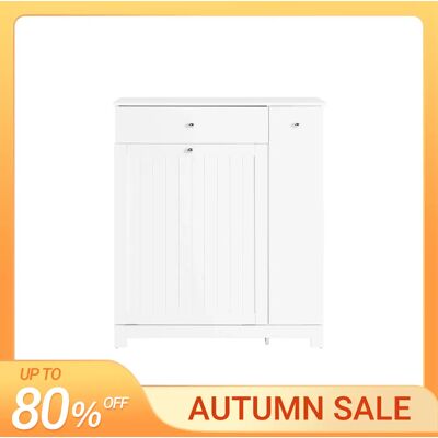 SoBuy BZR214-W Mobile da bagno con raccoglitore per biancheria, 1 cassetto, 2 cestelli e scomparto estraibile 78x38x90 cm BIANCO SoBuy BZR214-W Mobile da bagno con raccoglitore per biancheria, 1 cassetto, 2 cestelli e scomparto estraibile 78x38x90 cm BIANCO