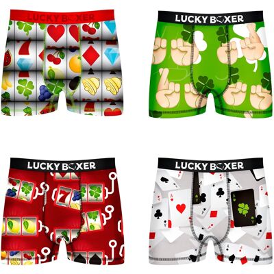 NONE Confezione da 4 boxer portafortuna in vari colori da uomo NONE Confezione da 4 boxer portafortuna in vari colori da uomo