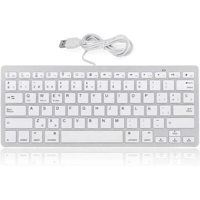 NONE Tastiera spagnola con cavo ultrasottile, nera o nera con connessione USB a 78 tasti, Plug and Play, tastiera portatile robusta e silenziosa per giochi da ufficio NONE Tastiera spagnola con cavo ultrasottile, nera o nera con connessione USB a 78 tasti, Plug and Play, tastiera portatile robusta e silenziosa per giochi da ufficio