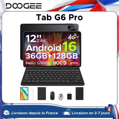 DOOGEE Tablet PC Tab G6 Pro Android 16 Gemini AI Display 12'' 2K Batteria 9000mAh 8GB RAM 128GB ROM Corpo Ultra-sottile Smart Pad 8GB 128GB Black DOOGEE Tablet PC Tab G6 Pro Android 16 Gemini AI Display 12'' 2K Batteria 9000mAh 8GB RAM 128GB ROM Corpo Ultra-sottile Smart Pad 8GB 128GB Black