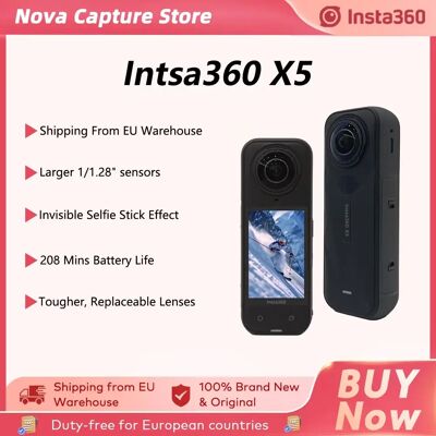 X5 Action Camera 2025 Nuova 8K 30fps Lenti Sostituibili Chip AI Luce Bassa Superiore Lunga Durata Batteria Insta X5 Insta360-X5-Black X5 Action Camera 2025 Nuova 8K 30fps Lenti Sostituibili Chip AI Luce Bassa Superiore Lunga Durata Batteria Insta X5 Insta360-X5-Black