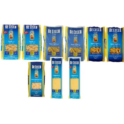 De Cecco BOX ASSORTIMENTO PASTA DI GRANO DURO 4,5KG - FUSILLI, LINGUINE, PENNE RIGATE, MEZZI RIGATONI, SEDANI RIGATI De Cecco BOX ASSORTIMENTO PASTA DI GRANO DURO 4,5KG - FUSILLI, LINGUINE, PENNE RIGATE, MEZZI RIGATONI, SEDANI RIGATI