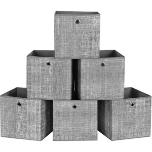 SONGMICS Scatole portaoggetti pieghevoli Set da 6, 30 x 30 x 30 cm, per giocattoli, vestiti, Heather Grey SONGMICS Scatole portaoggetti pieghevoli Set da 6, 30 x 30 x 30 cm, per giocattoli, vestiti, Heather Grey