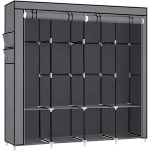 SONGMICS Armadio, Armadio Portatile in Tessuto, con 4 Barre Appendiabiti, Ripiani, 4 Tasche Laterali, 45 x 170 x 167 cm, Spazioso per Camera da Letto, Soggiorno, Grigio/Nero/Blu Scuro/Verde Oliva SONGMICS Armadio, Armadio Portatile in Tessuto, con 4 Barre Appendiabiti, Ripiani, 4 Tasche Laterali, 45 x 170 x 167 cm, Spazioso per Camera da Letto, Soggiorno, Grigio/Nero/Blu Scuro/Verde Oliva