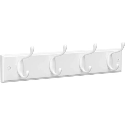 SONGMICS Appendiabiti da parete , 4 doppi ganci in metallo, per cappotti, borse, chiavi, nell'ingresso, camera da letto, soggiorno, preassemblato, bianco nuvola SONGMICS Appendiabiti da parete , 4 doppi ganci in metallo, per cappotti, borse, chiavi, nell'ingresso, camera da letto, soggiorno, preassemblato, bianco nuvola
