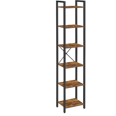 VASAGLE Libreria a 6 Ripiani, Biblioteca, Scaffale per Ufficio, Studio, Soggiorno, Camera da Letto, 30 x 40 x 187,5 cm, Stile Industriale, Marrone Rustico e Nero/Grigio e Nero/Nero Ebano e Marrone rustico e nero VASAGLE Libreria a 6 Ripiani, Biblioteca, Scaffale per Ufficio, Studio, Soggiorno, Camera da Letto, 30 x 40 x 187,5 cm, Stile Industriale, Marrone Rustico e Nero/Grigio e Nero/Nero Ebano e Marrone rustico e nero