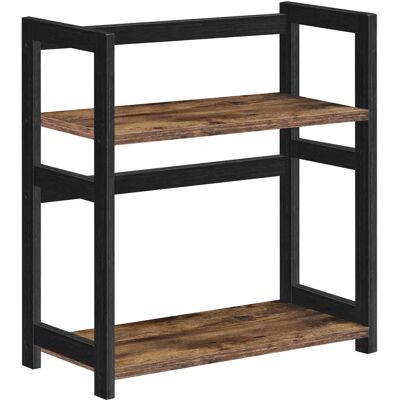SONGMICS Portaspezie OFS046B01, scaffale portaoggetti a 2 livelli, organizer da scrivania, struttura in bambù per cucine, sale da pranzo, uffici, marrone rustico e nero SONGMICS Portaspezie OFS046B01, scaffale portaoggetti a 2 livelli, organizer da scrivania, struttura in bambù per cucine, sale da pranzo, uffici, marrone rustico e nero