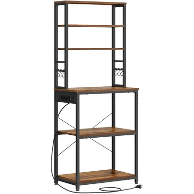 VASAGLE - Estantería de Cocina con Toma de Corriente - 6 Shelves VASAGLE - Estantería de Cocina con Toma de Corriente - 6 Shelves