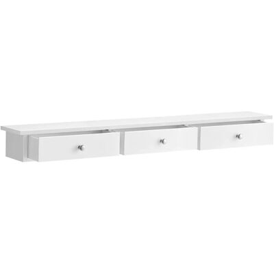 SONGMICS LWS085W01 - Mensola da Parete Sospesa con 3 Cassetti, Mobiletto Portaoggetti, 80 x 15 x 10 cm, per Ingresso, Soggiorno, Camera da Letto, Cucina, Vernice Lucida, Bianco SONGMICS LWS085W01 - Mensola da Parete Sospesa con 3 Cassetti, Mobiletto Portaoggetti, 80 x 15 x 10 cm, per Ingresso, Soggiorno, Camera da Letto, Cucina, Vernice Lucida, Bianco