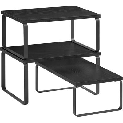 SONGMICS Portaspezie, Set di 3, Organizzatore per Armadio, Impilabile, Espandibile, Portaspezie in Metallo e Legno Ingegnerizzato, Grigio Antracite e Nero Opaco/Marrone Rustico e Nero Opaco/Bianco SONGMICS Portaspezie, Set di 3, Organizzatore per Armadio, Impilabile, Espandibile, Portaspezie in Metallo e Legno Ingegnerizzato, Grigio Antracite e Nero Opaco/Marrone Rustico e Nero Opaco/Bianco