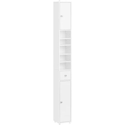 SoBuy BZR167-GW armadio alto da bagno con 5 scomparti armadio da bagno mensola da bagno con 1 cassetto e ante mobili da bagno Bianco lucido SoBuy BZR167-GW armadio alto da bagno con 5 scomparti armadio da bagno mensola da bagno con 1 cassetto e ante mobili da bagno Bianco lucido