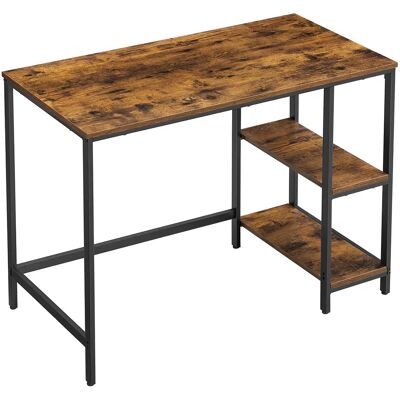 VASAGLE Scrivania, Tavolo per Computer, con 2 Ripiani a Scelta (Sinistra o Destra), per Ufficio, Camera da Letto, Struttura in Acciaio, Stile Industriale, Marrone Rustico e Nero/Grigio e Nero/Nero Marrone rustico e nero VASAGLE Scrivania, Tavolo per Computer, con 2 Ripiani a Scelta (Sinistra o Destra), per Ufficio, Camera da Letto, Struttura in Acciaio, Stile Industriale, Marrone Rustico e Nero/Grigio e Nero/Nero Marrone rustico e nero