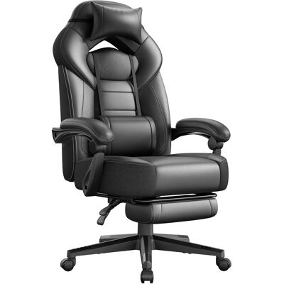 SONGMICS Sedia da gaming , sedia da ufficio, da corsa, con poggiapiedi, design ergonomico, poggiatesta regolabile, supporto lombare, capacità di carico 150 kg, grigio e nero/nero/blu e nero/rosso e Inchiostro nero SONGMICS Sedia da gaming , sedia da ufficio, da corsa, con poggiapiedi, design ergonomico, poggiatesta regolabile, supporto lombare, capacità di carico 150 kg, grigio e nero/nero/blu e nero/rosso e Inchiostro nero