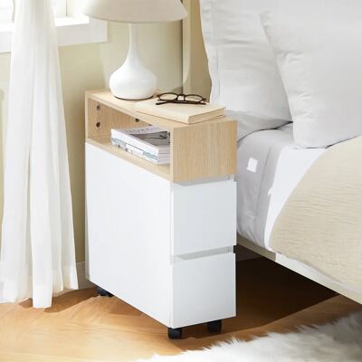 Tavolino bianco Sobuy con 2 cassetti - 50x20x61cm Tavolino bianco Sobuy con 2 cassetti - 50x20x61cm