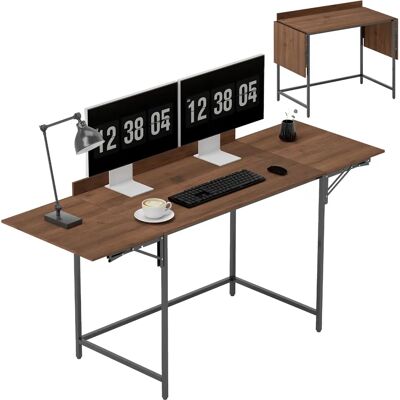 HOMCOM Scrivania pieghevole 170x58 cm, tavolo moderno per computer con 2 ripiani pieghevoli per 2 monitor, postazione di lavoro per camera da letto e piccoli spazi HOMCOM Scrivania pieghevole 170x58 cm, tavolo moderno per computer con 2 ripiani pieghevoli per 2 monitor, postazione di lavoro per camera da letto e piccoli spazi