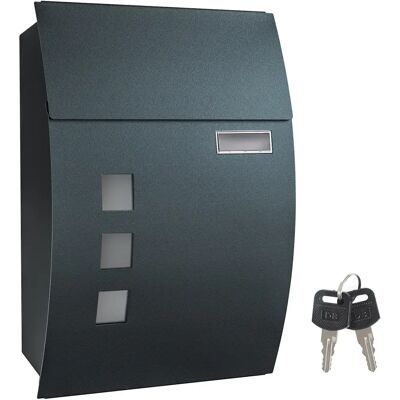 SONGMICS Cassetta Postale da Parete, con Finestra di Visualizzazione, Scomparto per il Nome, 2 Chiavi, Facile da Installare, Grigio Antracite SONGMICS Cassetta Postale da Parete, con Finestra di Visualizzazione, Scomparto per il Nome, 2 Chiavi, Facile da Installare, Grigio Antracite