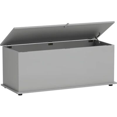 HOMCOM contenitore, panca contenitore con coperchio ribaltabile e cerniere di sicurezza, panca, 100x40x40 cm, Grigio HOMCOM contenitore, panca contenitore con coperchio ribaltabile e cerniere di sicurezza, panca, 100x40x40 cm, Grigio