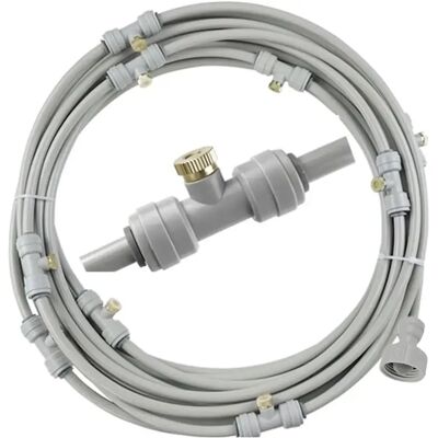NONE Kit Nebulizzazione da Giardino 10/15/20m, Raffreddatore da Esterno per Piante, Gazebo e Terrazze, Collegamento a Tubo e Rubinetto, Pressione 3-5 Bar, Sistema di Irrigazione Micro Sprinkler NONE Kit Nebulizzazione da Giardino 10/15/20m, Raffreddatore da Esterno per Piante, Gazebo e Terrazze, Collegamento a Tubo e Rubinetto, Pressione 3-5 Bar, Sistema di Irrigazione Micro Sprinkler